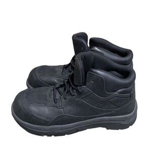 Red Wing Worx Black Leather Waterproof Lace Up Safety Toe Boot Size 8 NEW